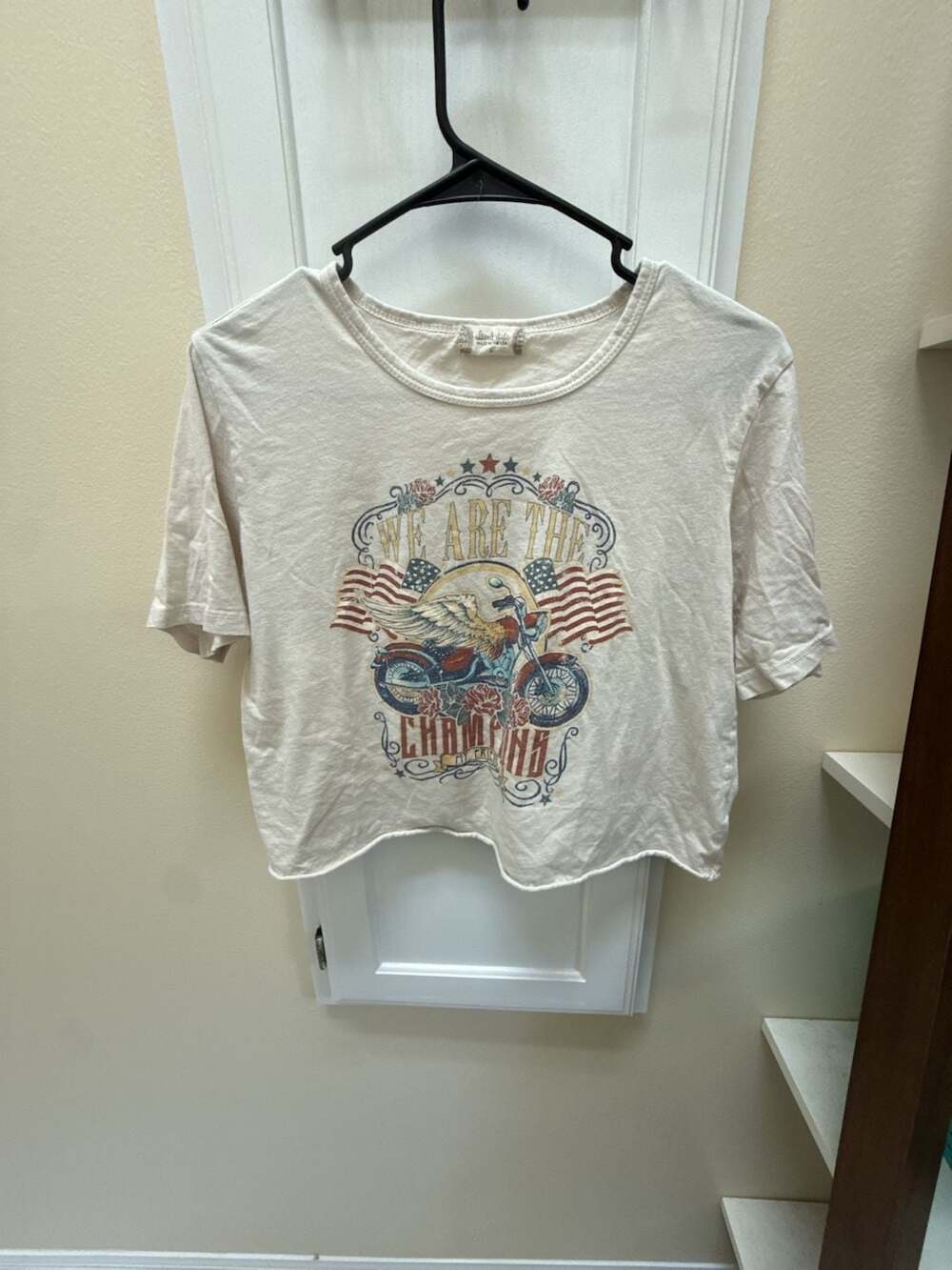 Altar'd State We Are The Champions Motorcycle Graphic Cropped T-Shirt Size S